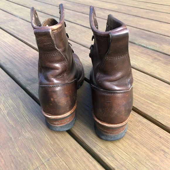 Frye Brown Lace Up Boots with High Ankle Support - Picture 7 of 8